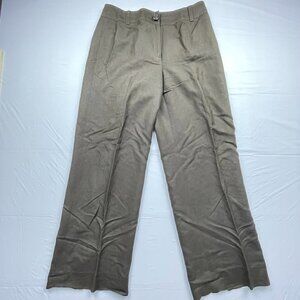 Ann Taylor Women's Dark Brown Linen Wide leg Pants (8)